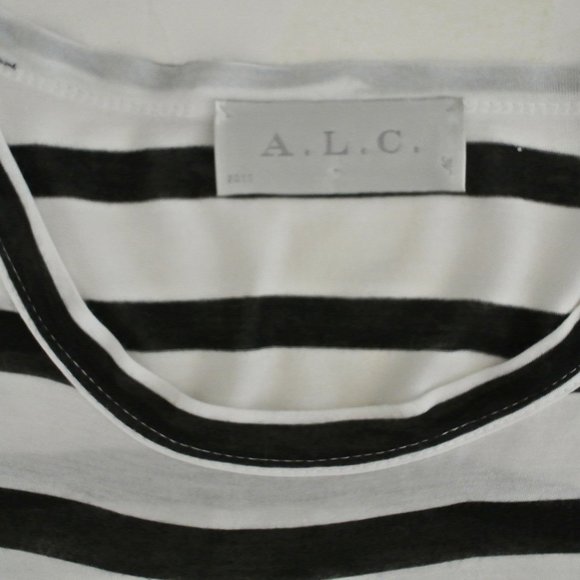 A.L.C. striped t shirt XS navy white crop top - Picture 5 of 6